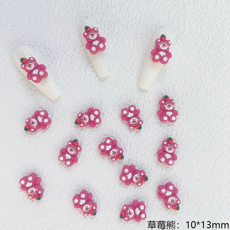 全身イチゴクマ 10*13mm 全身草莓熊